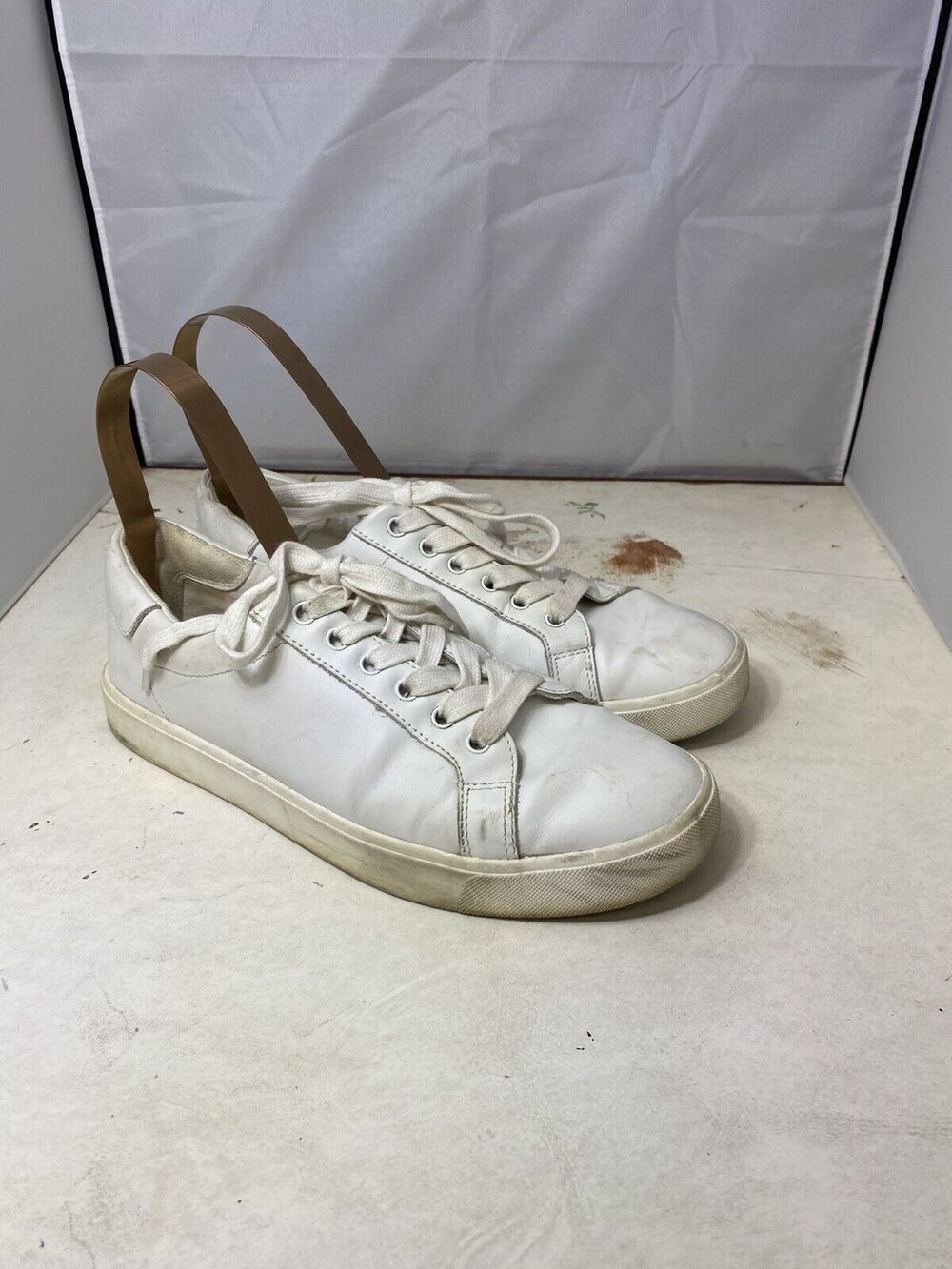 Sam Edelman Shoes Women 9.5 Ethyl Casual Sneaker White Leather Round Toe Lace Up